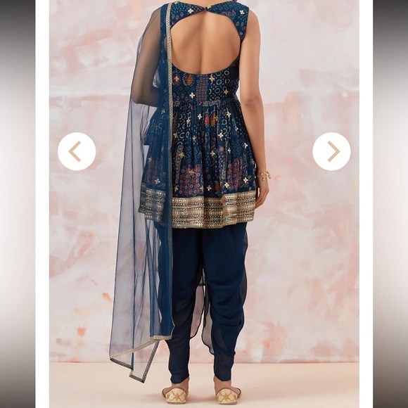 Basanti - kapde aur koffee dhoti suit bought at Aza Fashions size Small (3-pcs) - Picture 2 of 4